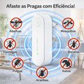 Repelente Eletrônico Ultrassônico - Para controle de pragas, como ratos, insetos, roedores, camundongos e baratas, para uso doméstico, com certificação EUA/UE.