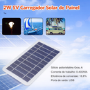 Carregador Solar Portátil 2W/5W - Com USB&nbsp; à prova d'água, para uso externo
