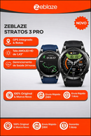 GPS com Smartwatch Zeblaze Stratos 3 PRO - Tela AMOLED HD, GPS integrado, Chamadas via Bluetooth, Smartwatch