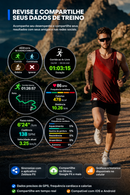 GPS com Smartwatch Zeblaze Stratos 3 PRO - Tela AMOLED HD, GPS integrado, Chamadas via Bluetooth, Smartwatch