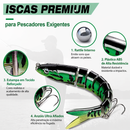 Isca Artificial Articulada para pesca de Peixes - Múltiplas articulações, afundamento lento