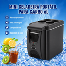 Para Carros - Mini Geladeira Portátil compacta de 6 litros -  12V, com freezer, ideal para camping, viagens e uso externo no verão.