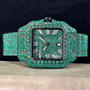 Relógio Masculino UNIGUET Green Diamond – Quadrado, Fashion estilo Romano