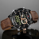 Relógio Masculino NAVI FORCE DIGITAL com Pulseira em Couro
