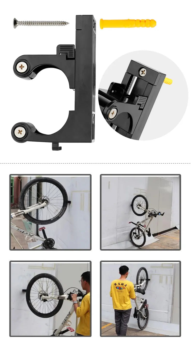 Deemount Suporte - Suporte de parede ajustável para bicicletas com gancho, para armazenamento horizontal e vertical