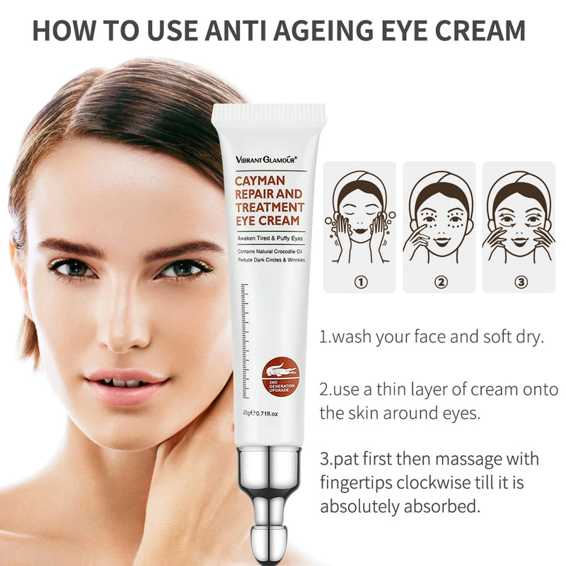 Creme para Olhos com Colágeno e Peptídeos - Antirrugas e Antienvelhecimento - Remove Olheiras, Combate Inchaço - Hidrata a Área dos Olhos