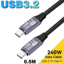 Turbo Cabo USB4 Tipo C - 8K 40Gbps 240W PD3.1 QC4.0 para carregamento rápido