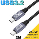 Turbo Cabo USB4 Tipo C - 8K 40Gbps 240W PD3.1 QC4.0 para carregamento rápido