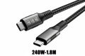 Turbo Cabo USB4 Tipo C - 8K 40Gbps 240W PD3.1 QC4.0 para carregamento rápido