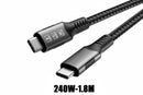 Turbo Cabo USB4 Tipo C - 8K 40Gbps 240W PD3.1 QC4.0 para carregamento rápido