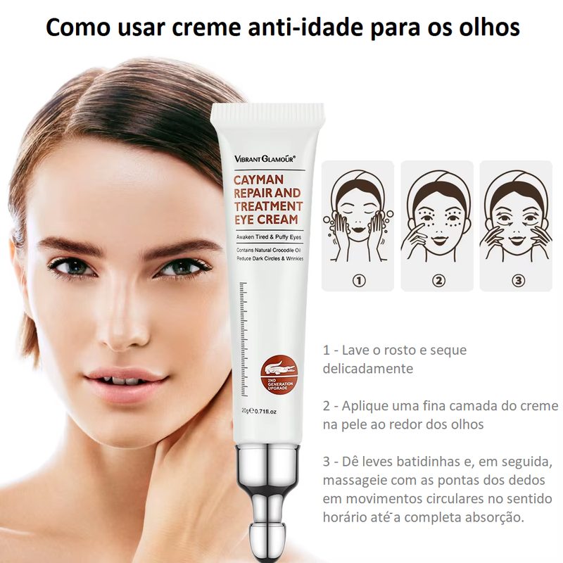 Creme para Olhos com Colágeno e Peptídeos - Antirrugas e Antienvelhecimento - Remove Olheiras, Combate Inchaço - Hidrata a Área dos Olhos